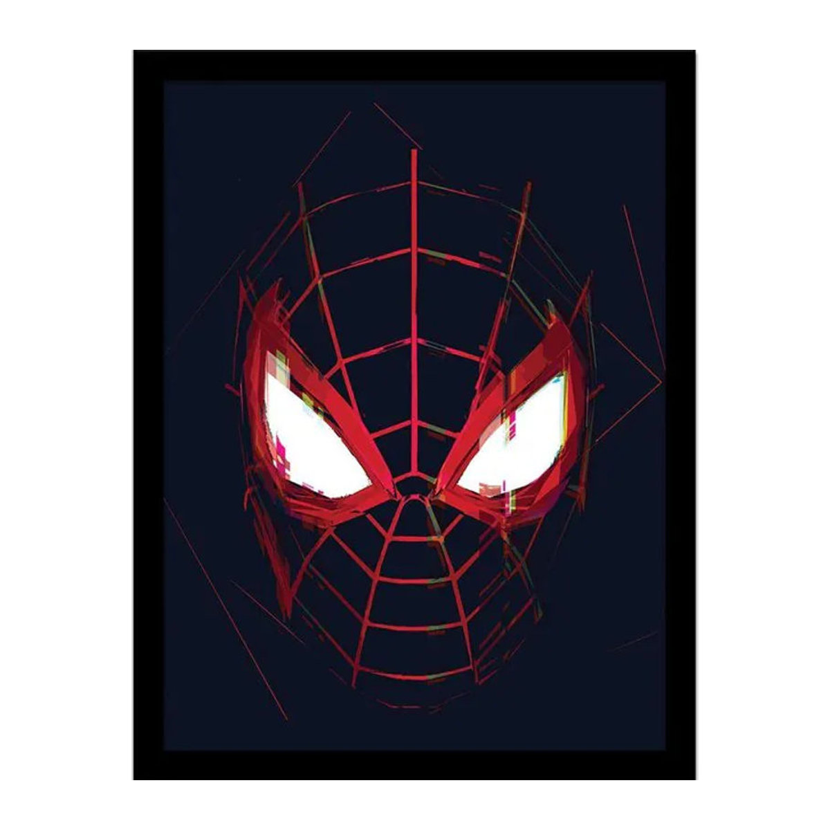 Gerahmtes Spider-Man Miles Morales Poster Porträt in Rot, Schwarz und Mehrfarbig, Breite: 45 cm, Höhe: 45 cm - Bild 1