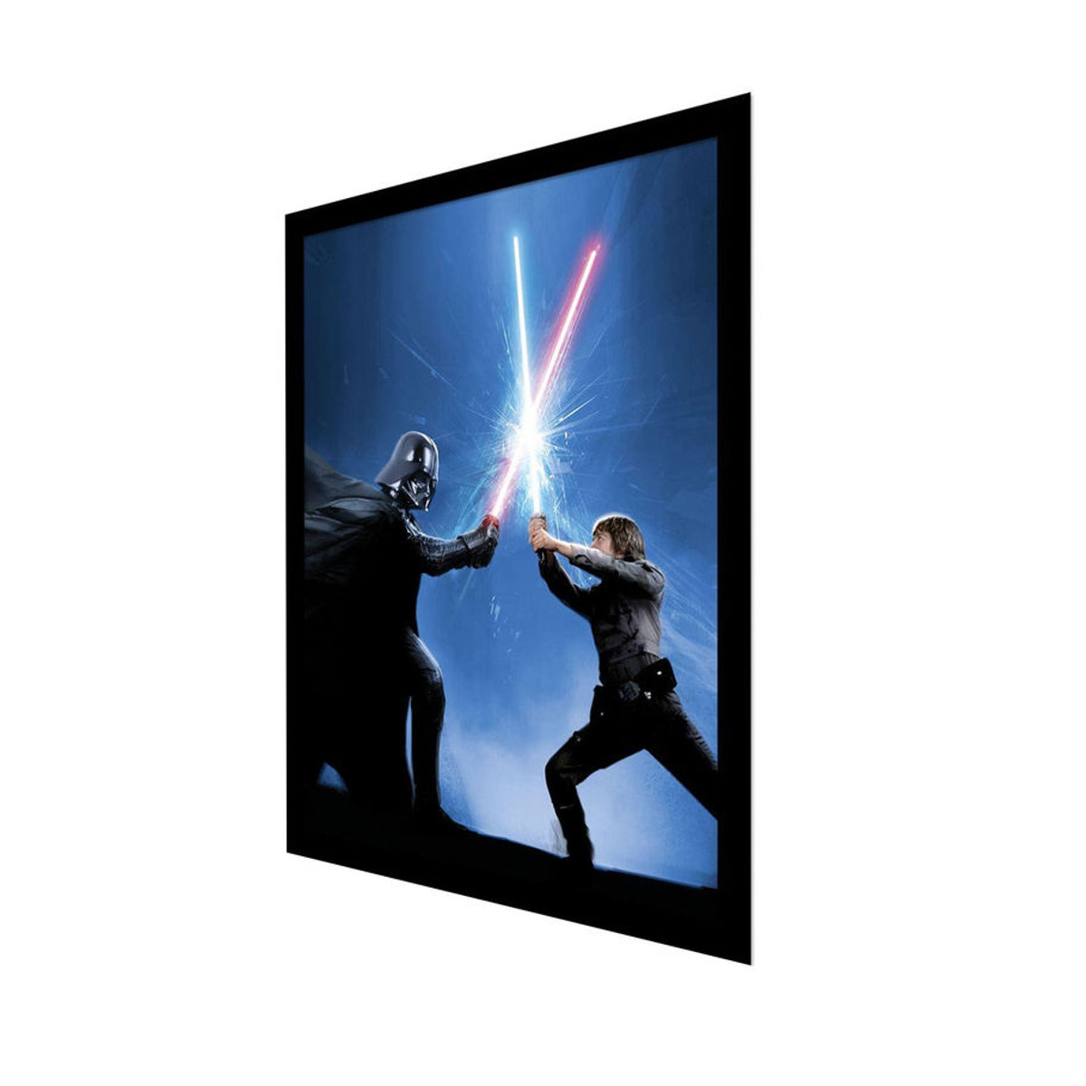 Gerahmtes Star Wars Poster Luke gegen Darth Vader in Blau und Schwarz, Breite: 45 cm - Bild 2
