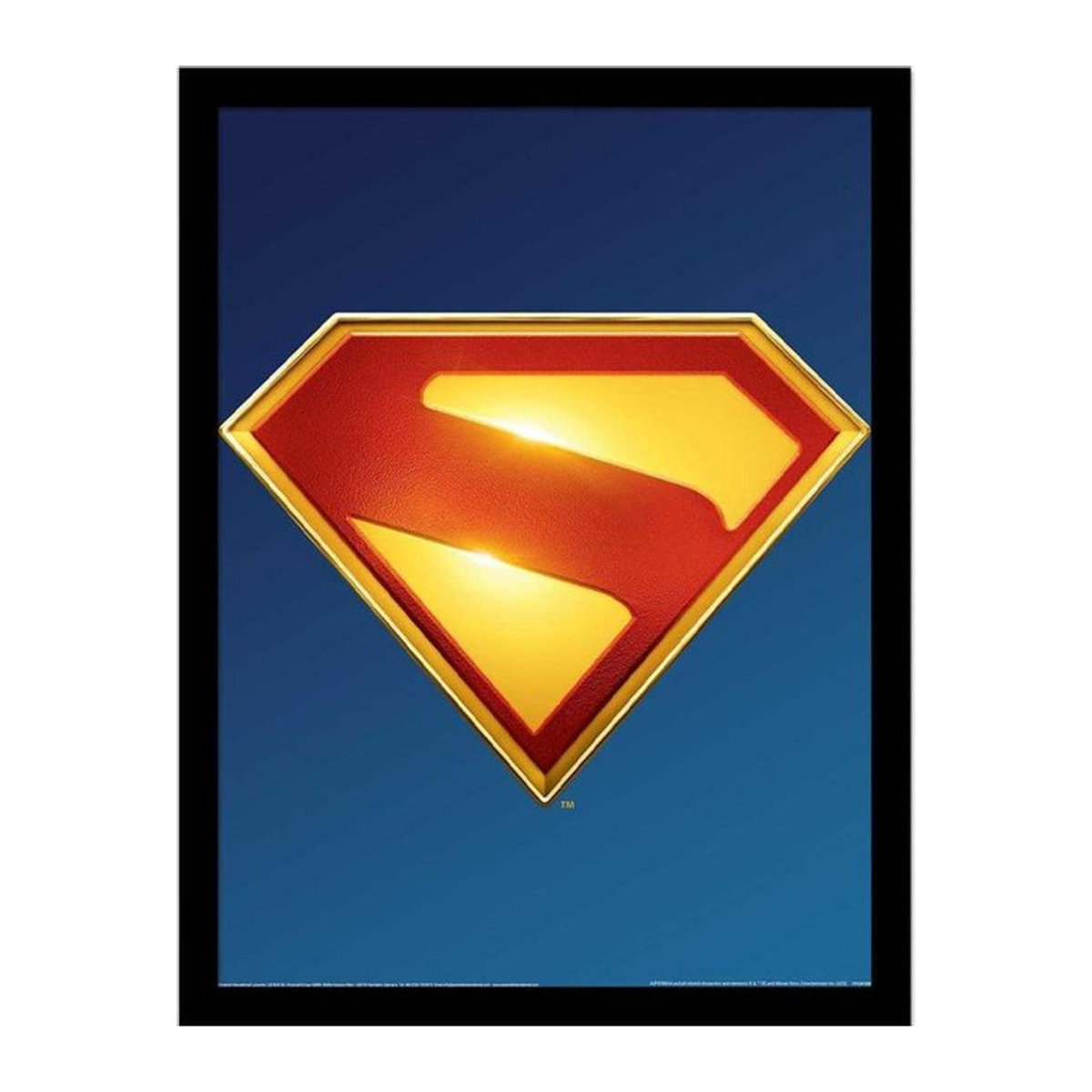 Gerahmtes Superman Logo Poster in Blau, Querformat, Breite: 45 cm, Höhe: 45 cm - Bild 1