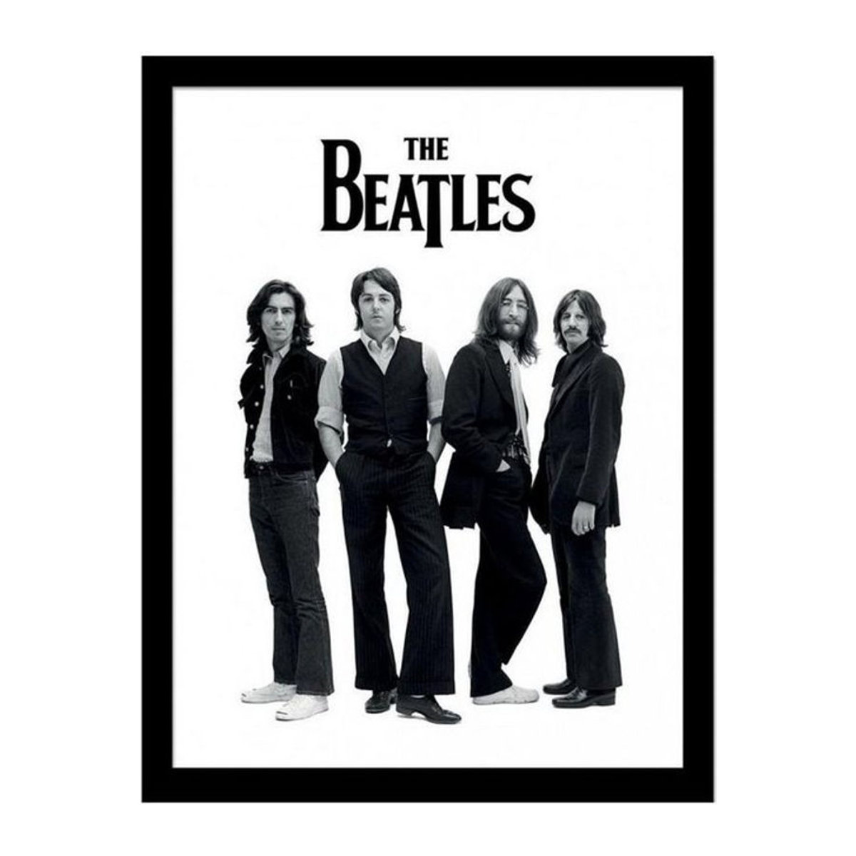 Gerahmtes The Beatles Vintage Gruppenfoto-Poster in Schwarz, Breite: 40 cm - Bild 1