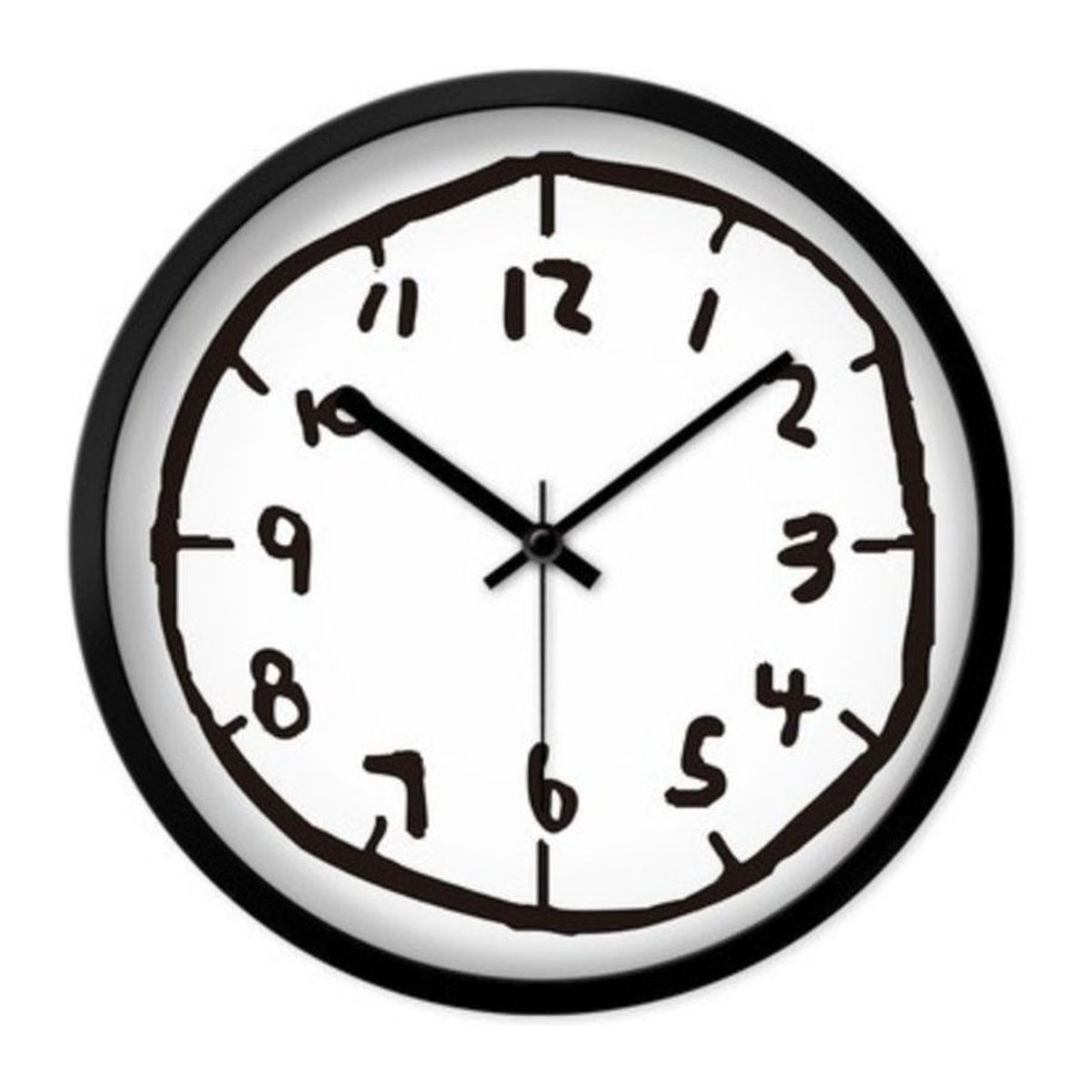 Geräuschlose runde Wanduhr für Kinderzimmer und Kindergarten in Weiß im skandinavischen Design - Bild 1