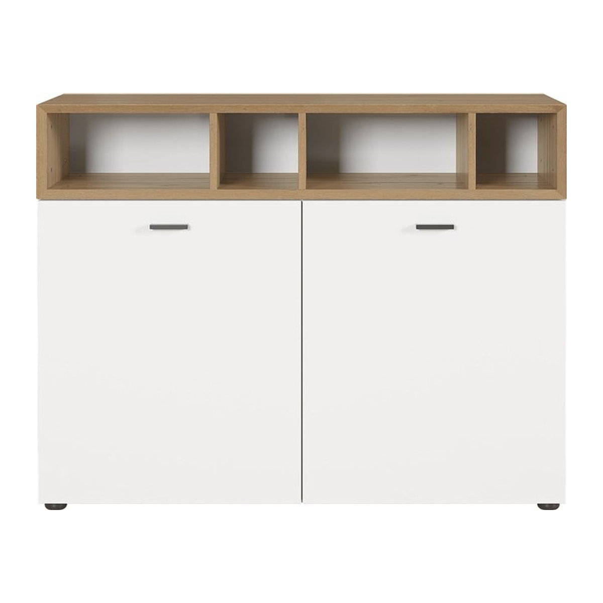 Germania Kommode Coruna Modern in Weiß und Eiche, B/H/T: 106 x 82 x 41 cm - Bild 1