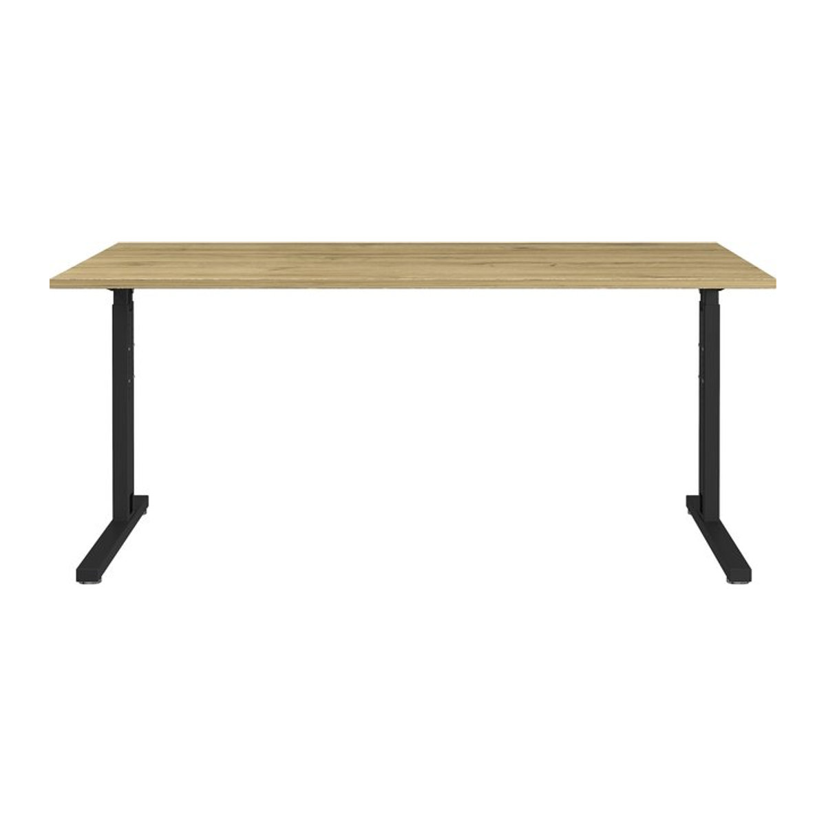 Germania Schreibtisch Profi 2.0 in Grandson-Eiche-Nb. und Schwarz, höheneinstellbar, B: 160 cm, T: 80 cm, H: 70-81 cm - Bild 1