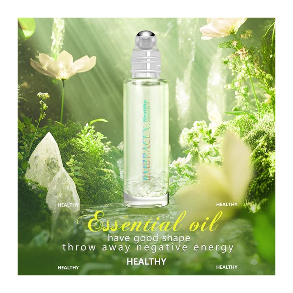 Gesundes Rollerball-Parfüm mit ätherischen Ölen in der Reisegröße, 20 ml, transparentes Glas - Bild 1
