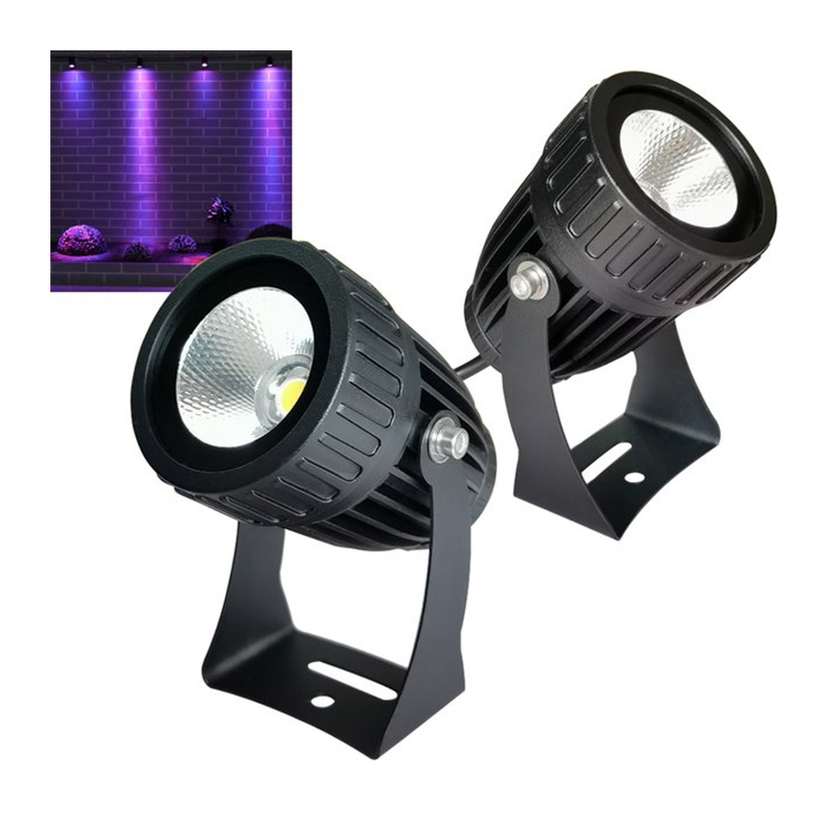 Getefu LED Cob Spike Wegeleuchte Modern Schwarz Rot 20W Gartenbeleuchtung Wasserdicht - Bild 1