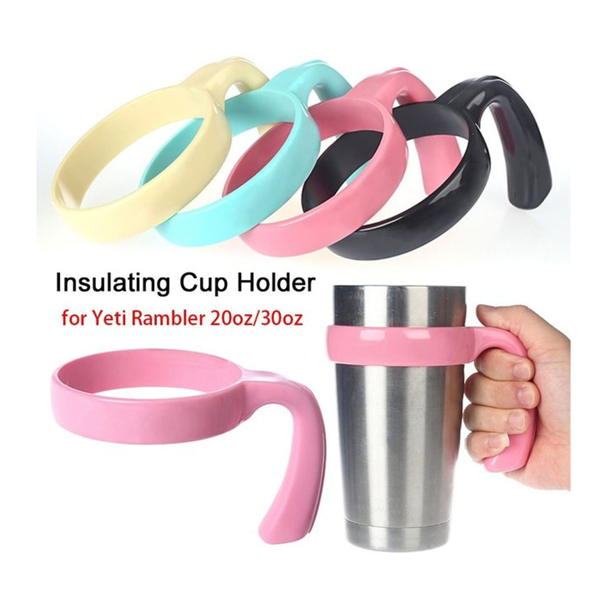 Getränkehalter für Wasserflaschen und Becher in Rosa und Bunt mit minimalistischem Design für 20oz und 30oz Flaschen im Auto und Fahrzeug - Bild 1