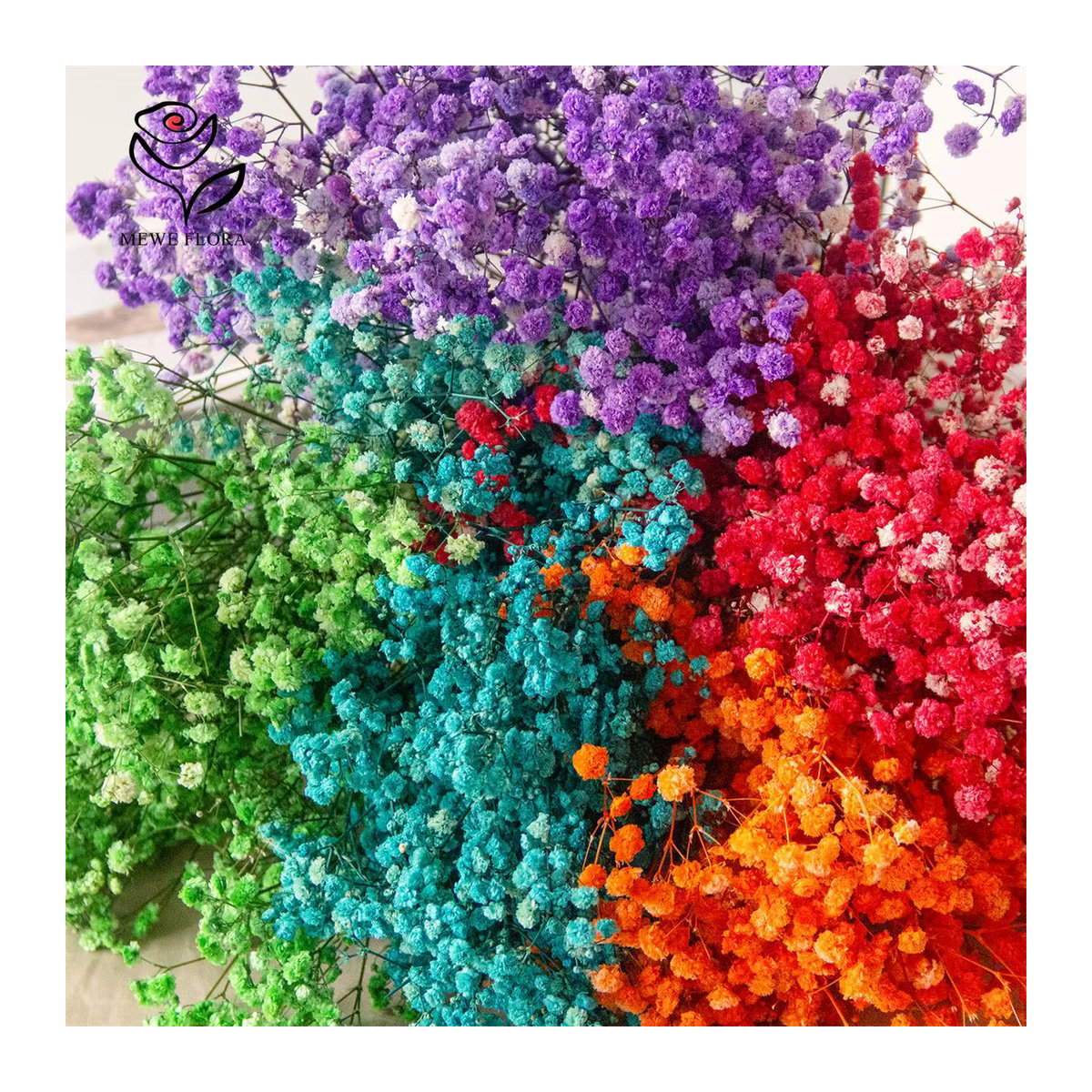 Getrockneter Gypsophila Baby Breath Blumenstrauß in Mehrfarbig für Boho Hochzeit und Dekoration - Bild 5