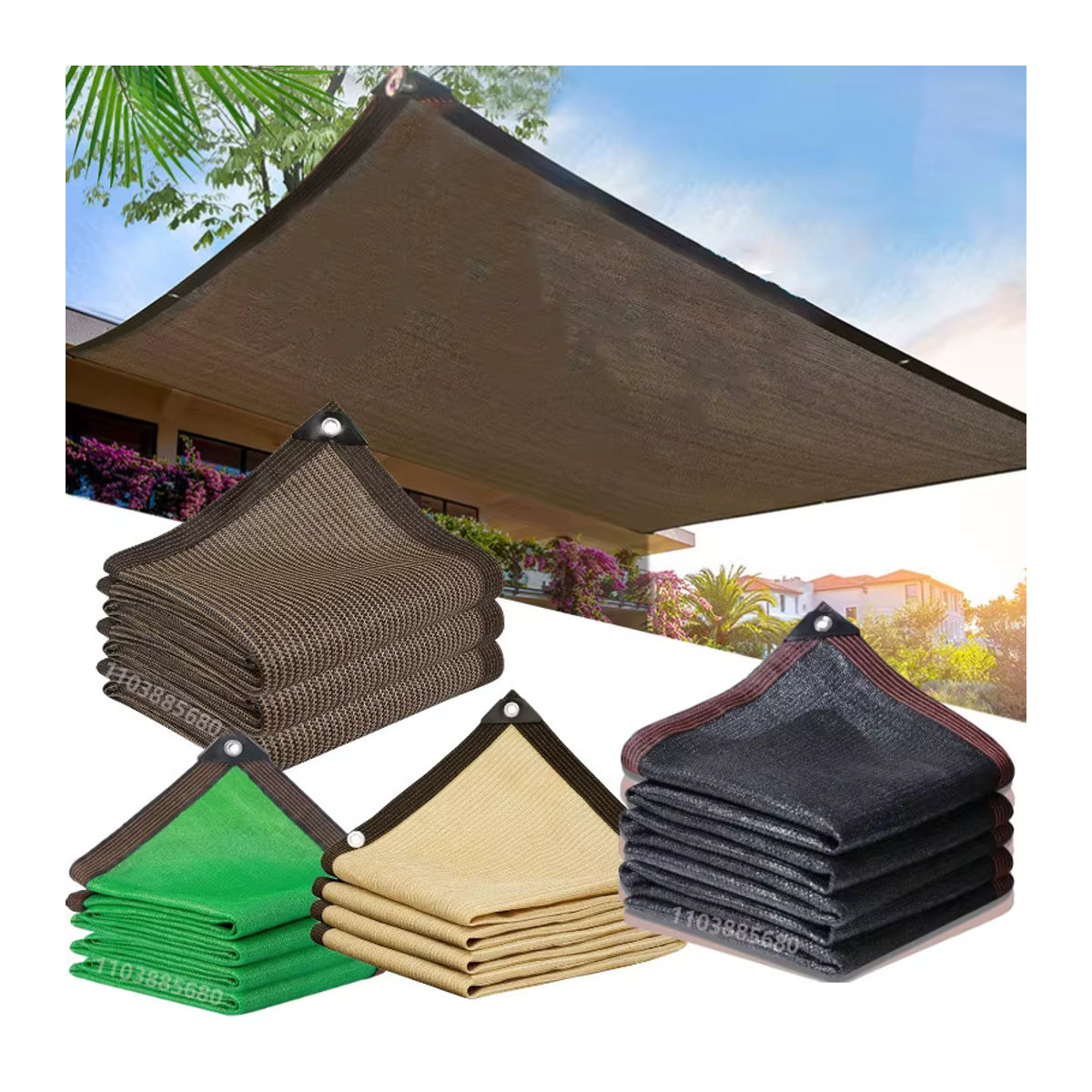 GFDYML Mehrfarbiges Sonnenschutznetz aus HDPE für Terrasse und Camping mit UV-Schutz - Bild 2