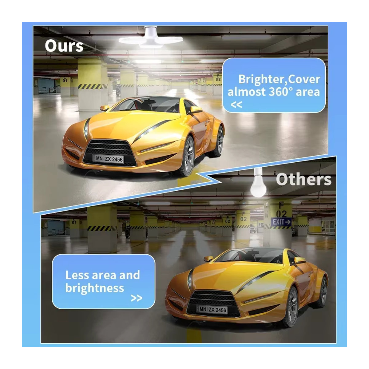 GGBEE LED 4-Blatt-Glühbirne E27 zusammenklappbare Pendelleuchte mit Fernbedienung für Garage und Küche in minimalistischem Design - Bild 4