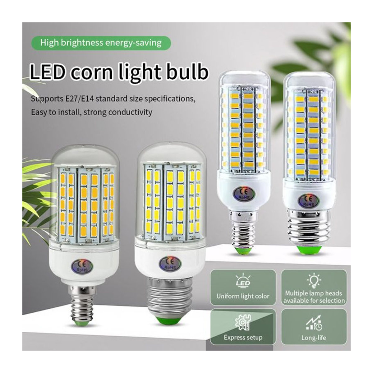 GGBEE LED Mais Licht E27 E14 Energiesparende SMD Beleuchtung für Schlafzimmer und Innenräume - Bild 1