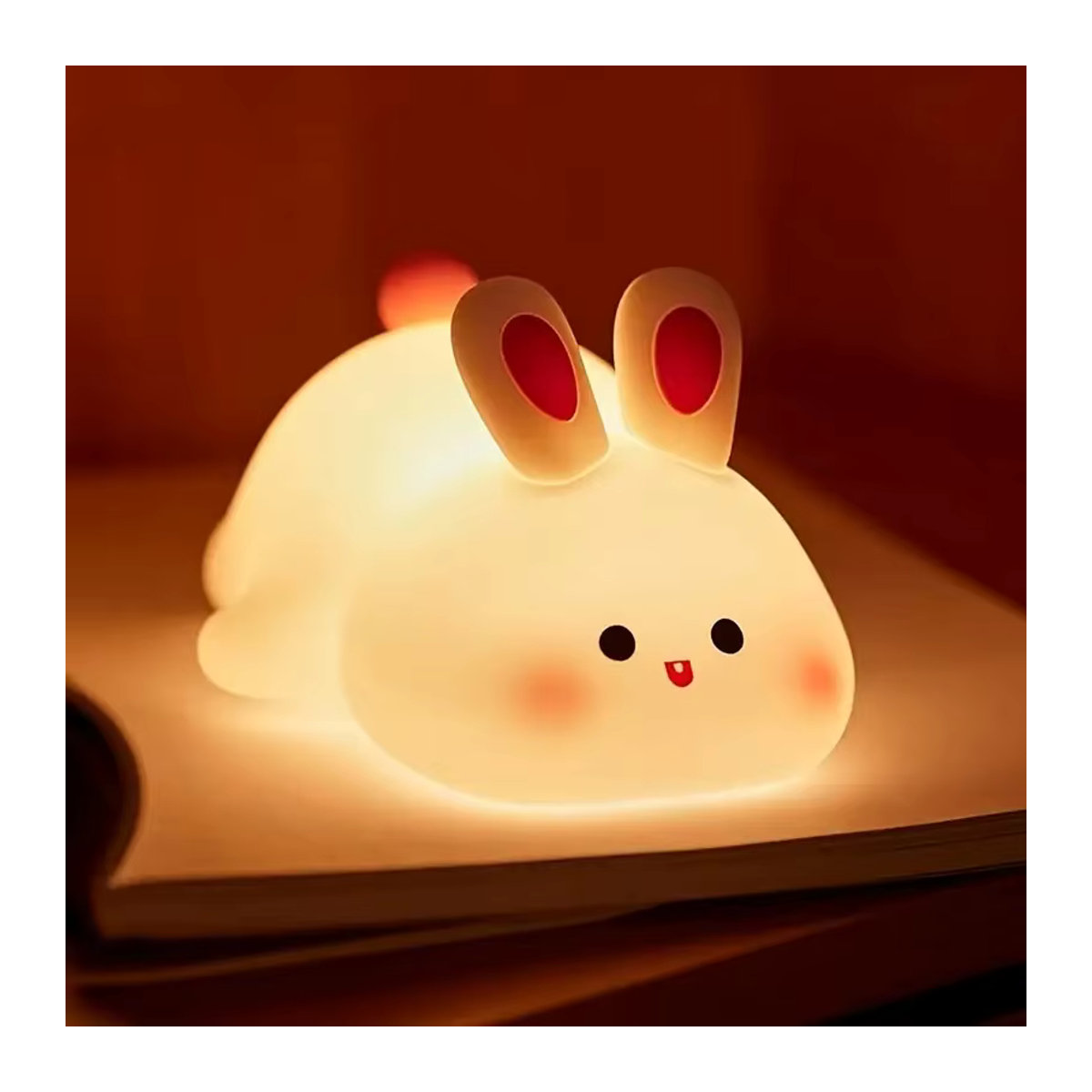 GGBEE LED Nachtlicht Kaninchen aus Silikon mit Touch Sensor, Tischlampe in Weiß - Bild 2