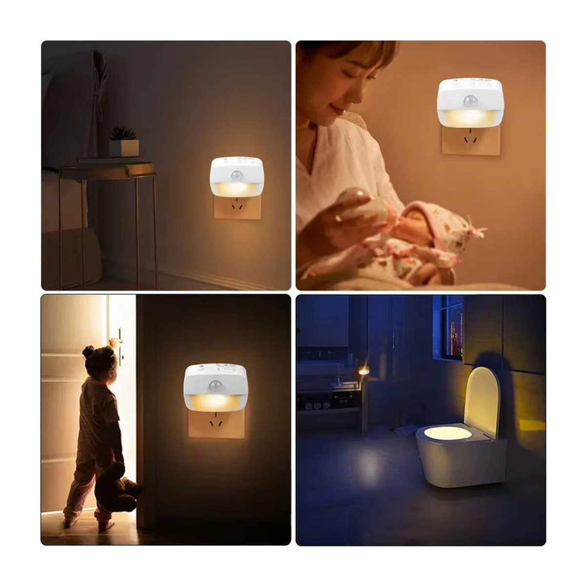 GGBEE LED Nachtlicht mit Bewegungsmelder in Weiß, minimalistisches Design für Flur, Treppe, Küche und Schlafzimmer - Bild 4