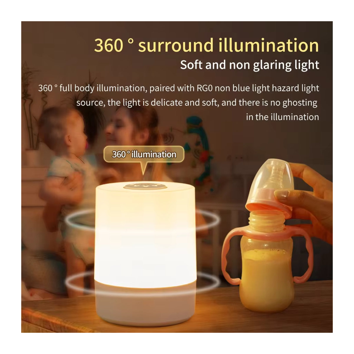 GGBEE LED Nachtlicht mit Fernbedienung und Timer, dimmbare Tischlampe in Weiß für Kinderzimmer und zum Lesen - Bild 3