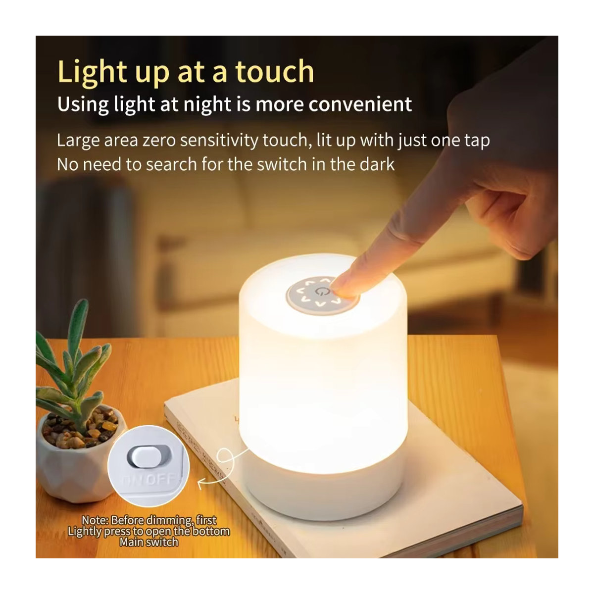 GGBEE LED Nachtlicht mit Fernbedienung und Timer, dimmbare Tischlampe in Weiß für Kinderzimmer und zum Lesen - Bild 5