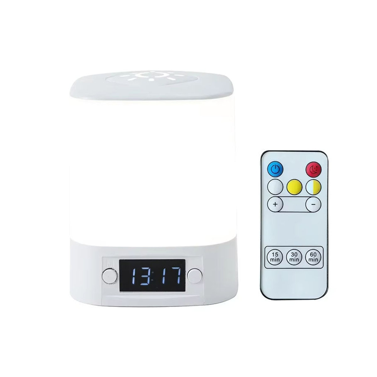 GGBEE LED Nachttischlampe in Weiß mit Zeitanzeige und einstellbarer Helligkeit, USB-betrieben und wiederaufladbar - Bild 7