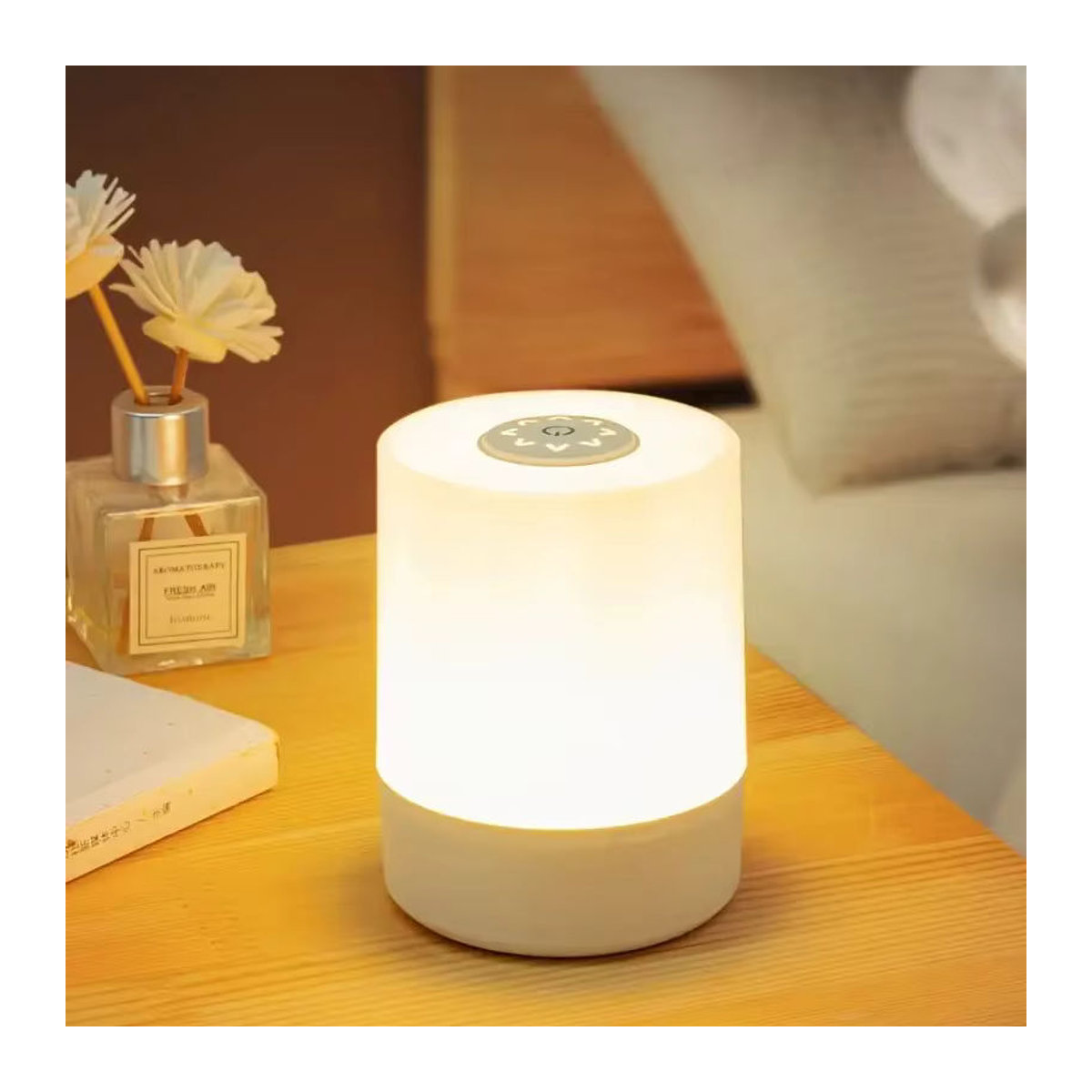 GGBEE LED Tischlampe Weiß Dimmbare Touch Nachtlicht mit Akku für Schlafzimmer und Wohnzimmer - Bild 2