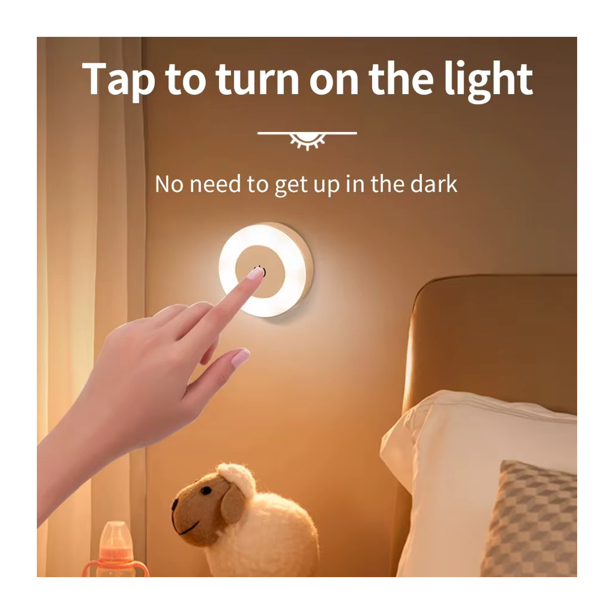 GGBEE LED Wandlicht Minimalistisch – Tragbare USB-aufladbare Nachtlicht-Lampe mit Touch-Funktion für Wohnzimmer und Schlafzimmer - Bild 2