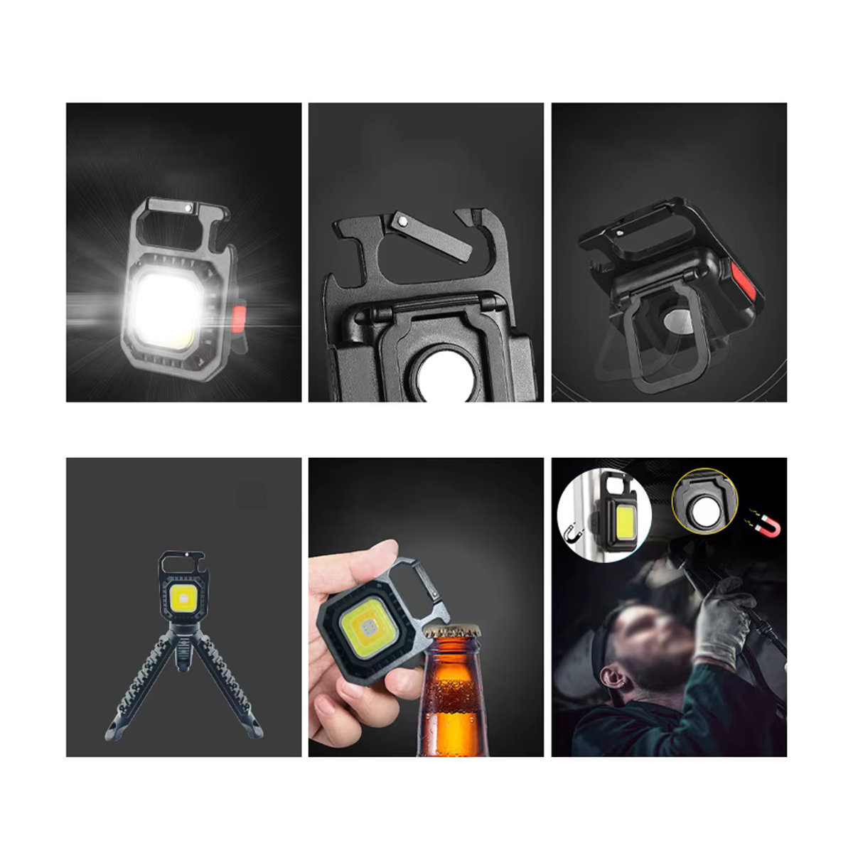 GGBEE Mini LED Taschenlampe mit Magnet und COB-Licht, wiederaufladbar mit 500mAh, 7 Modi für Outdoor, Camping und Angeln - Bild 6
