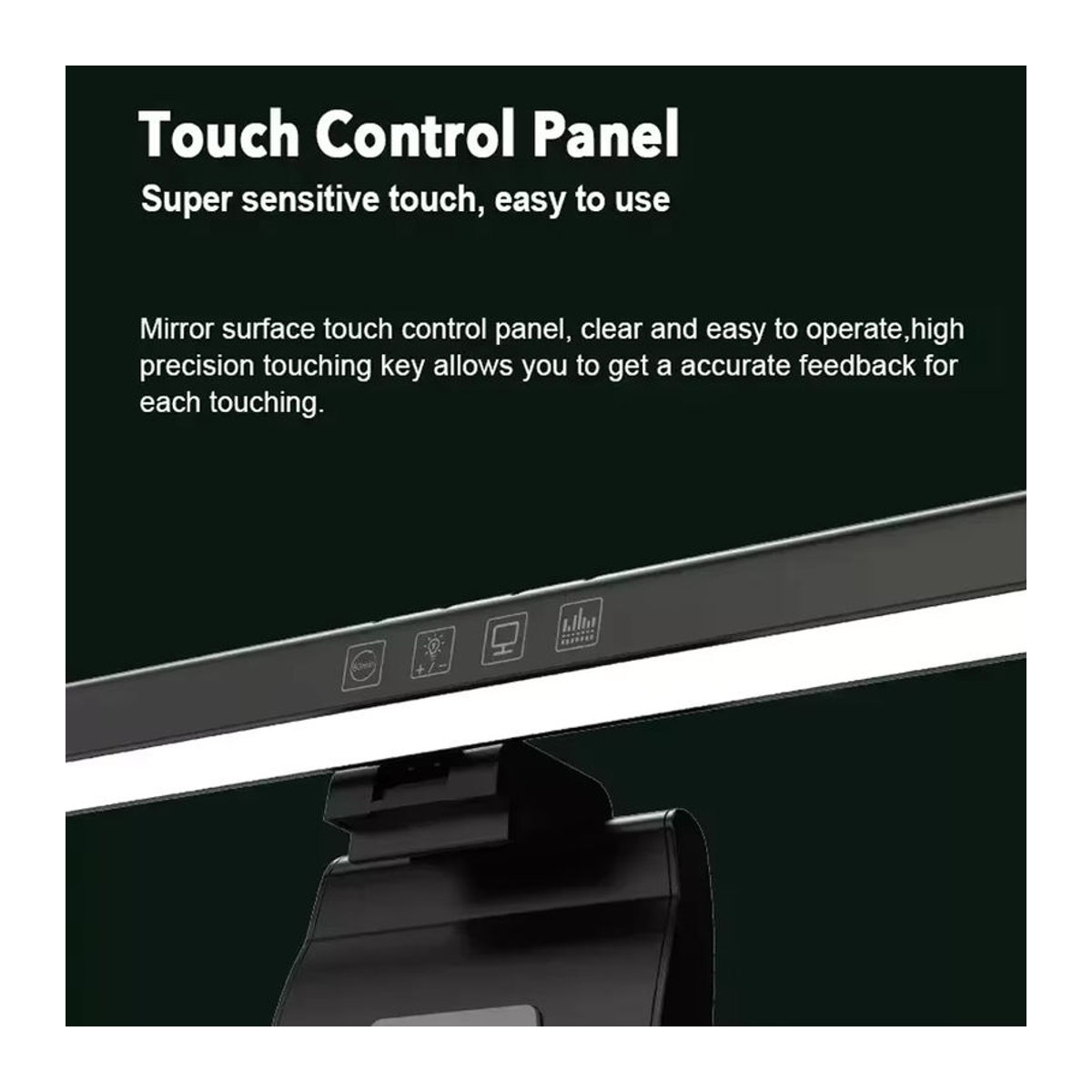 GGBEE Monitorlampe Schwarz Minimalistisch mit 40 cm gebogenem Design für Schreibtisch und Gaming - Bild 3