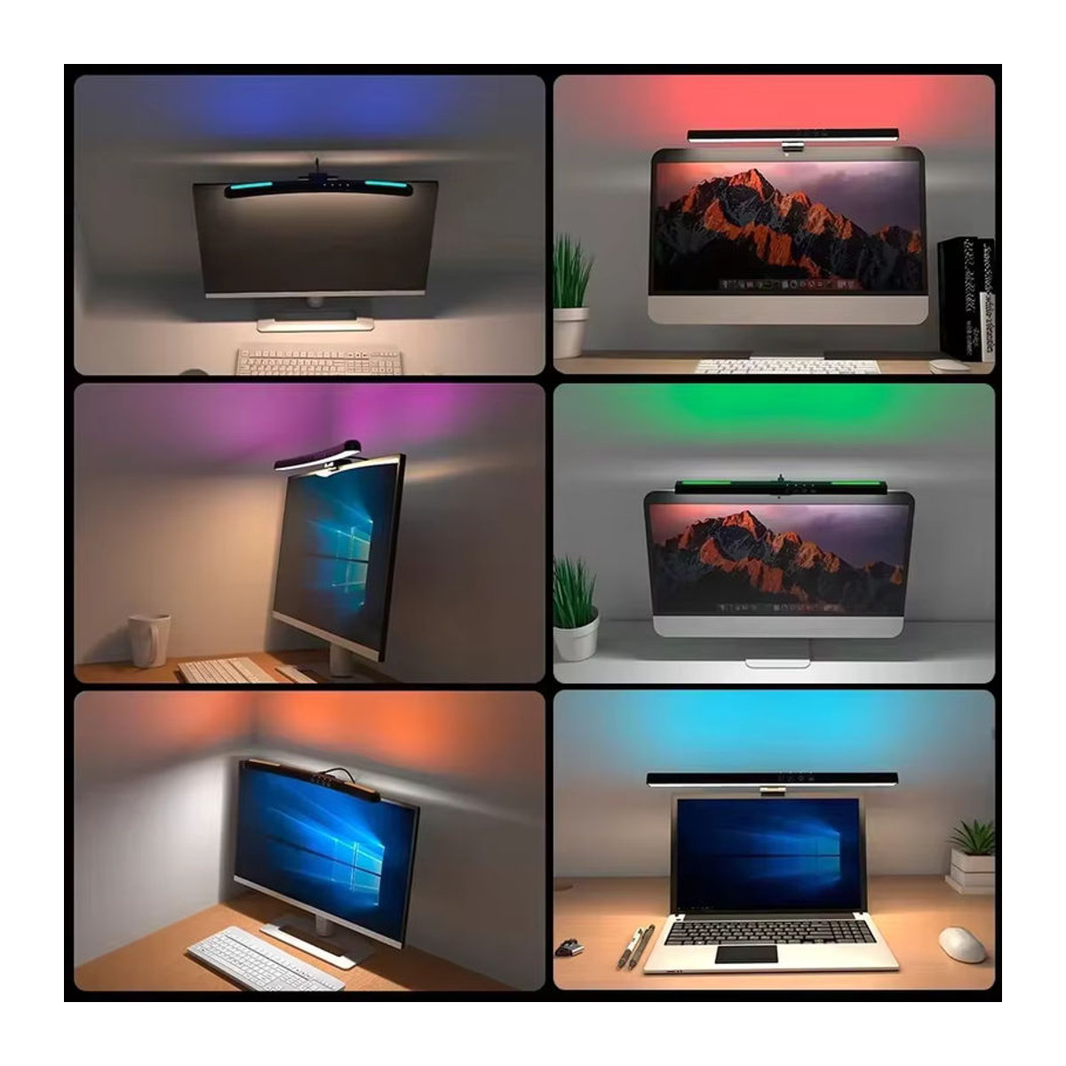 GGBEE Monitorlampe Schwarz Minimalistisch mit 40 cm gebogenem Design für Schreibtisch und Gaming - Bild 6