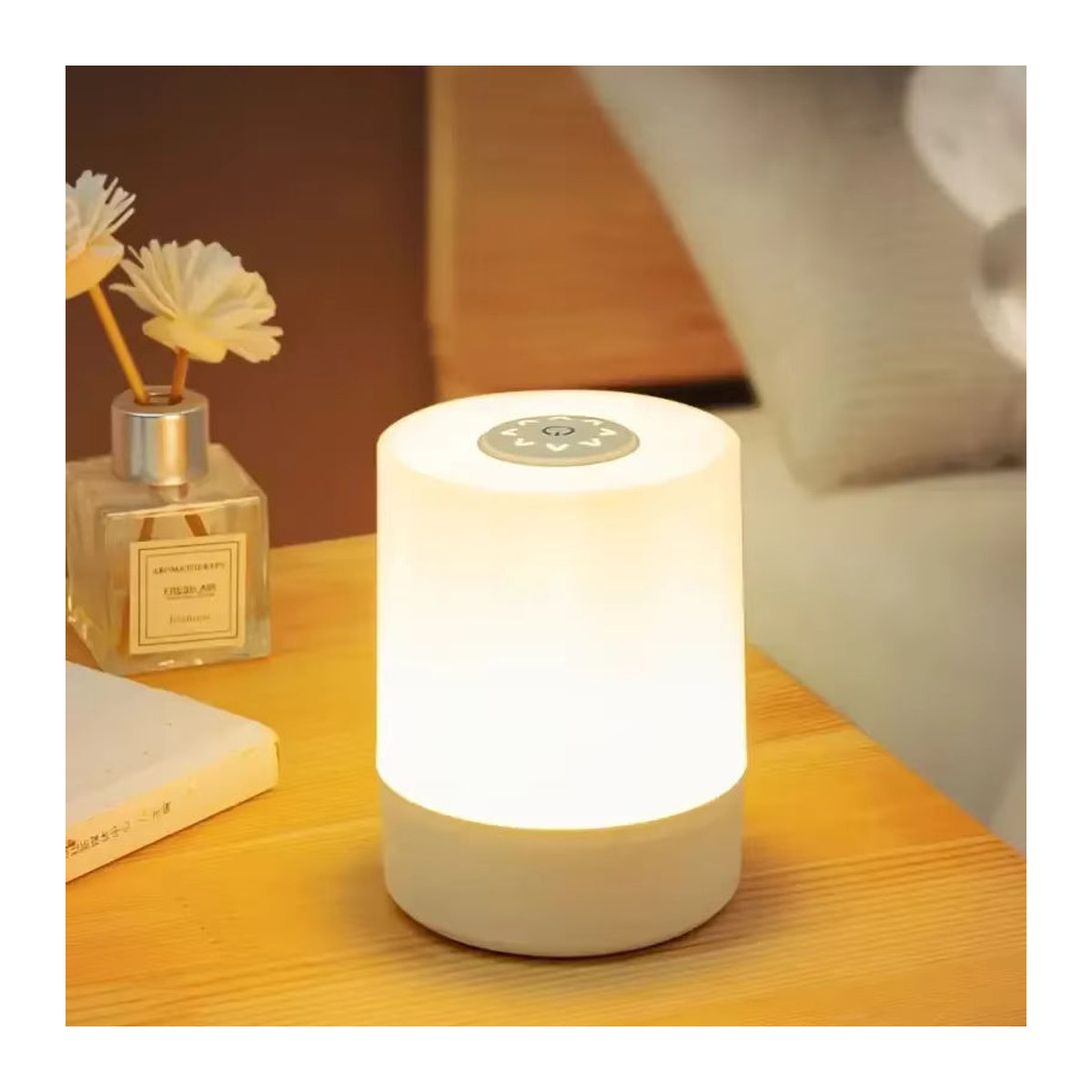 GGBEE Nachttischlampe in Weiß mit Touch-Funktion, 3 Modi und Dimmfunktion als minimalistische Tischlampe für das Schlafzimmer oder Kinderzimmer - Bild 3