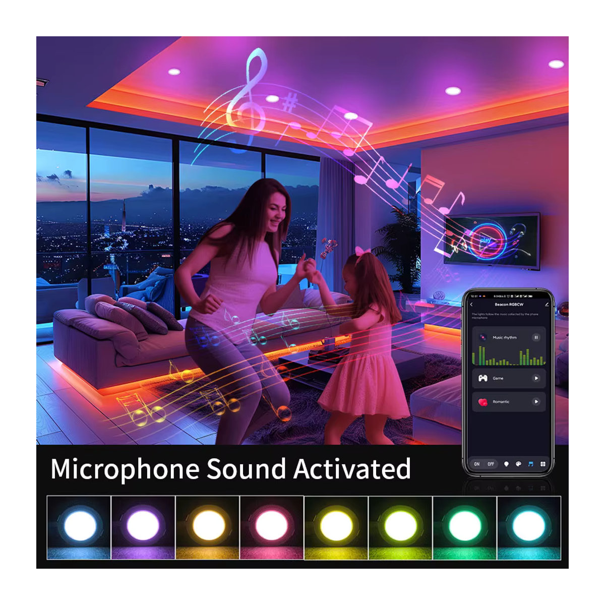 GGBEE Smart LED Einbaustrahler 10W Weiß dimmbar mit Tuya Smart Life und Bluetooth sowie RF 2,4g Fernbedienung für Gruppensteuerung Einbaumaß: 75-105mm - Bild 4