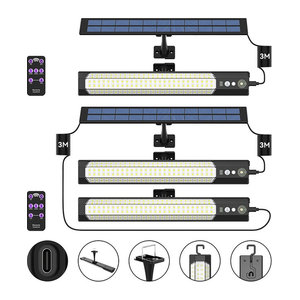 GGBEE Solarleuchte für den Außenbereich mit LED, Bewegungsmelder und Fernbedienung, IP65 wasserdichte Wandleuchte in Schwarz