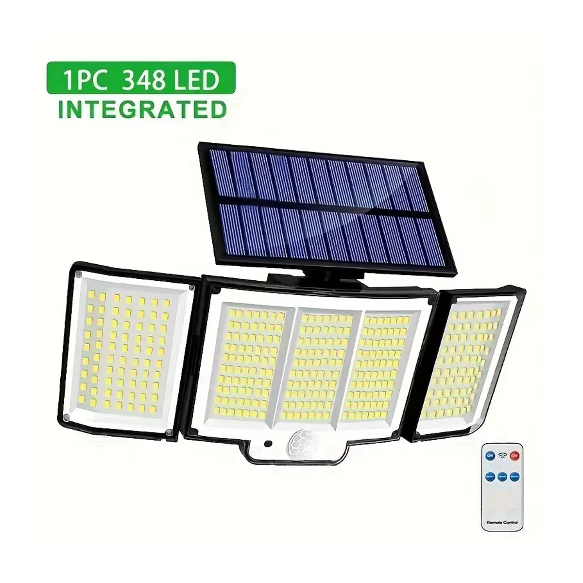 GGBEE Solarleuchte für den Außenbereich mit LED, Bewegungsmelder und Fernbedienung, IP65 wasserdichte Wandleuchte in Schwarz - Bild 3