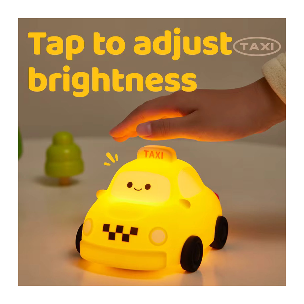 GGBEE Taxi Dinosaurier Nachtlicht aus Silikon, Gelb, USB-aufladbare LED Tischlampe für Kinder - Bild 2