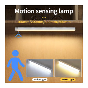 GGBEE Wiederaufladbare LED Schrankleuchte mit Bewegungsmelder in Weiß, Warmweiß, minimalistische Möbelbeleuchtung