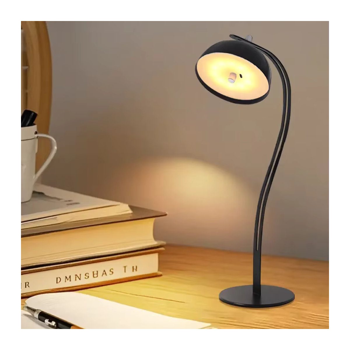 GGBEE Wiederaufladbare LED-Tischlampe in Schwarz mit verschiebbarer Schiene, dimmbar und kabellos mit Touch-Funktion - Bild 4