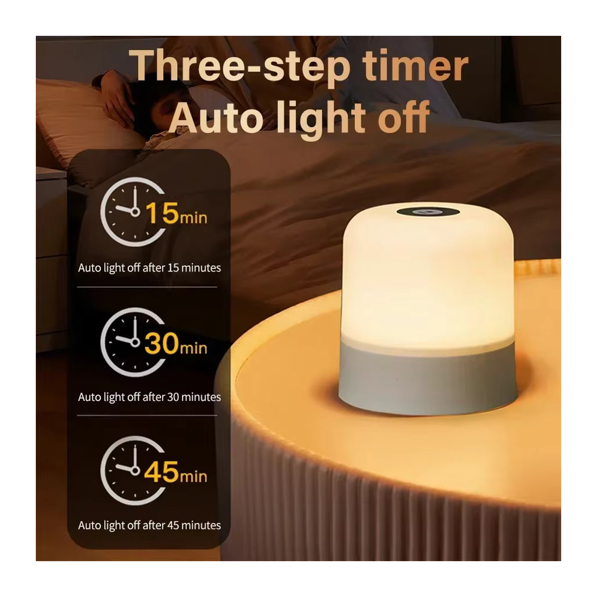 GGBEE Wiederaufladbare LED-Tischlampe mit Fernbedienung und Touch-Schalter, dimmbar, RGB-Farben, Weiß, minimalistisches Design - Bild 5