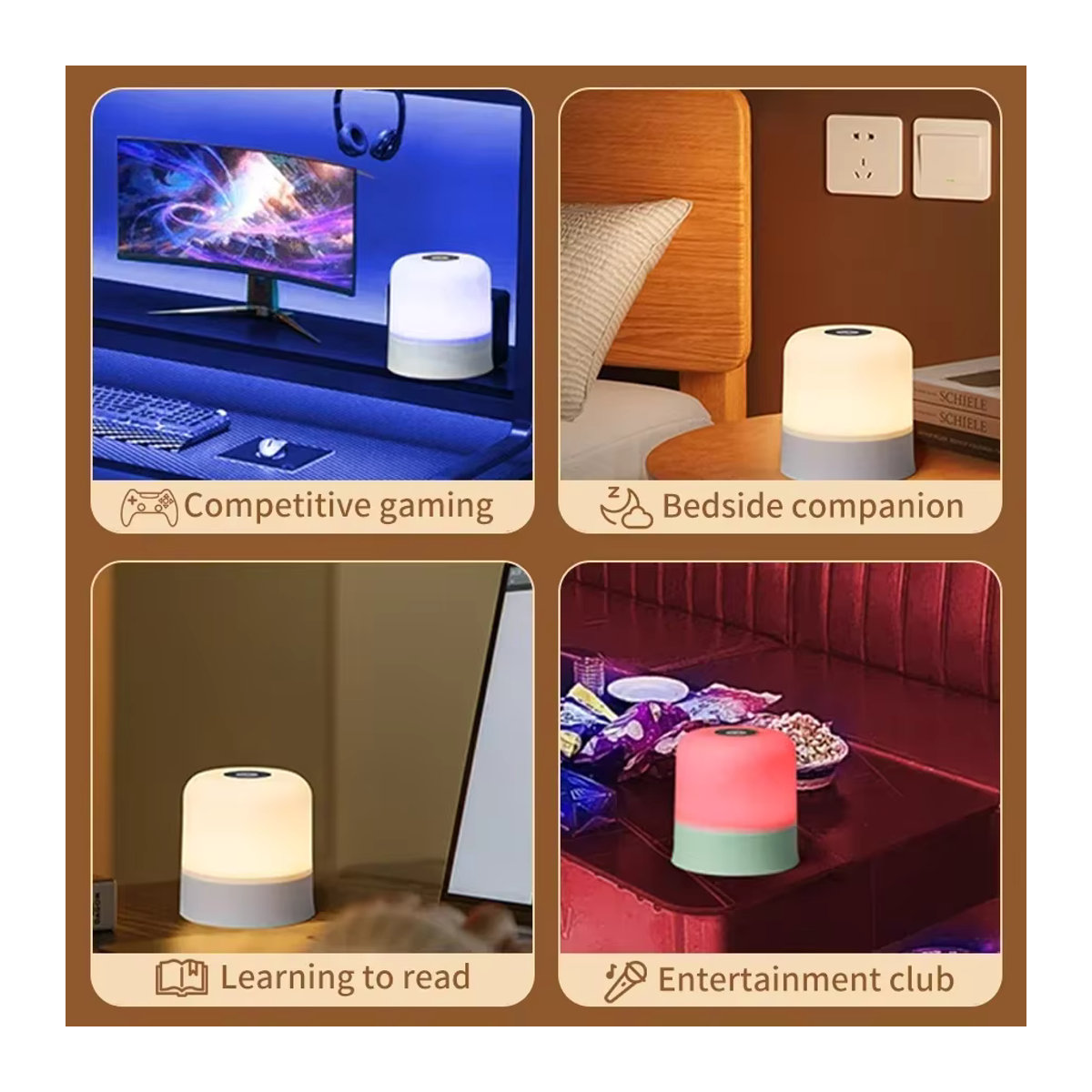 GGBEE Wiederaufladbare LED-Tischlampe mit Fernbedienung und Touch-Schalter, dimmbar, RGB-Farben, Weiß, minimalistisches Design - Bild 6