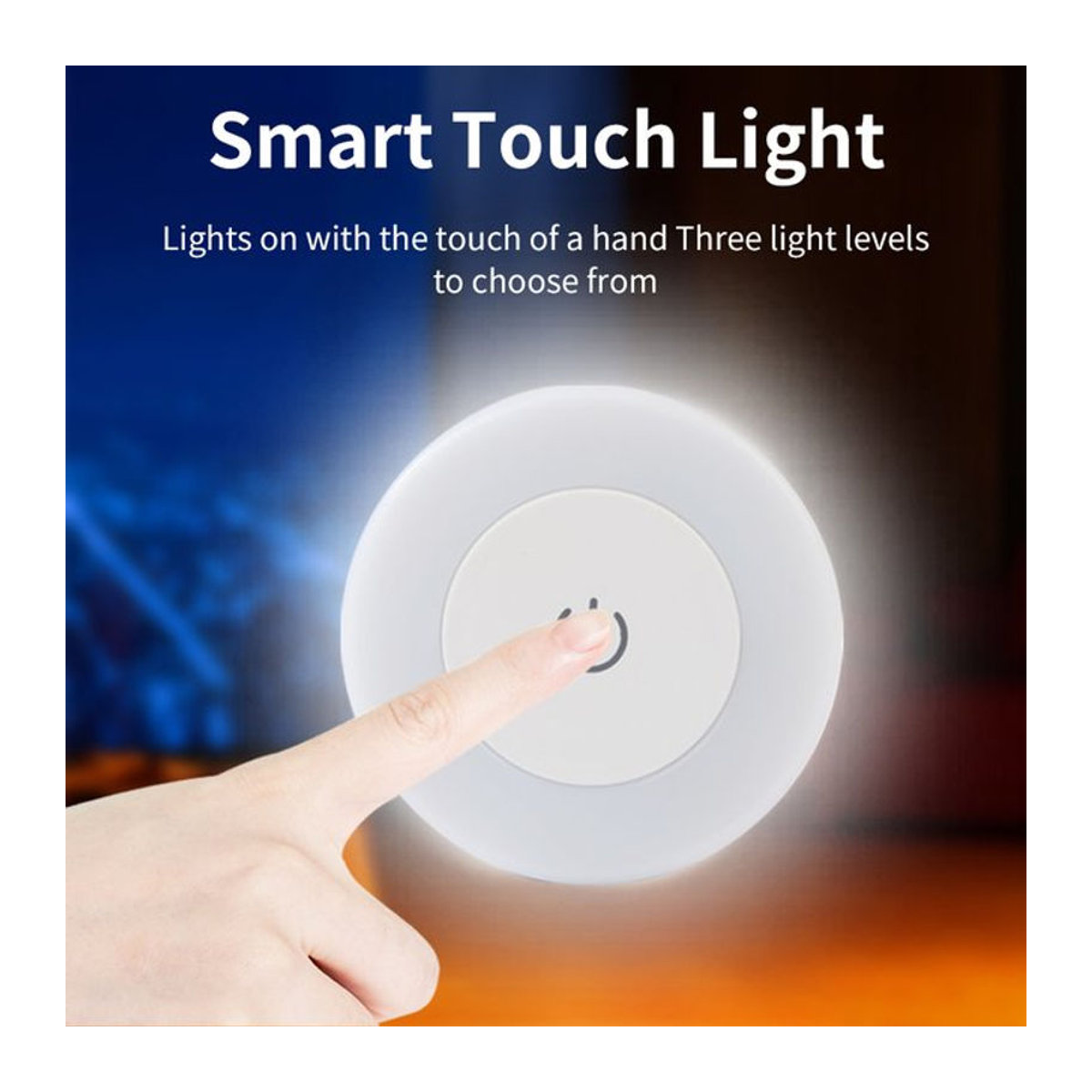 GGBEE Wiederaufladbares LED Schrank-Nachtlicht in Weiß mit Touch-Schalter und Dimmfunktion als kabellose Wandlampe und Möbelbeleuchtung - Bild 1