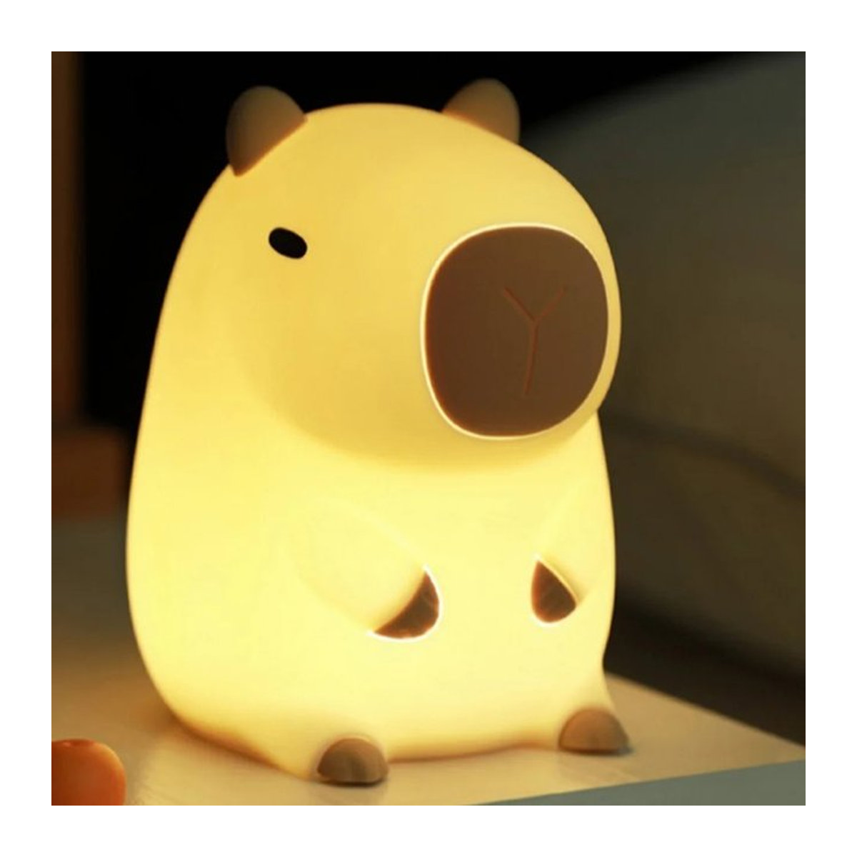 GGbingo Niedliches Capybara Nachtlicht aus Silikon, wiederaufladbare dimmbare Pat-Lampe in Bunt für das Kinderzimmer - Bild 1