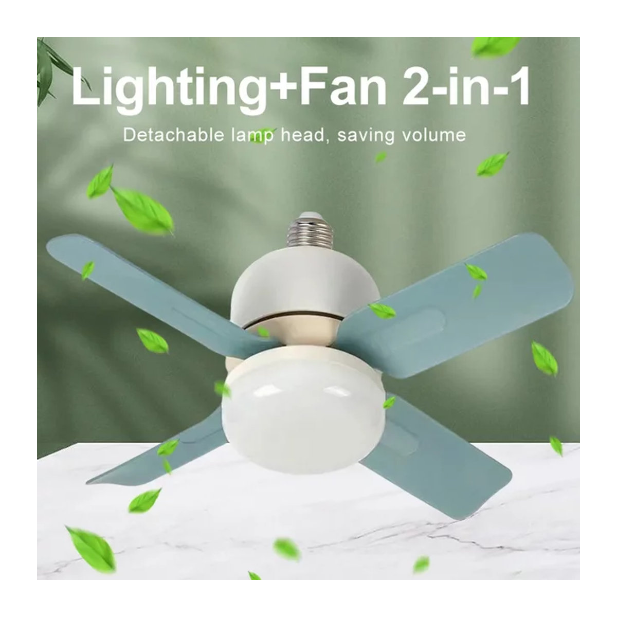 GGbingo Ventilator mit Licht und E27-Fassung in Weiß mit Fernbedienung zur Einstellung von Windgeschwindigkeit und Helligkeit sowie leisem LED-Design - Bild 1