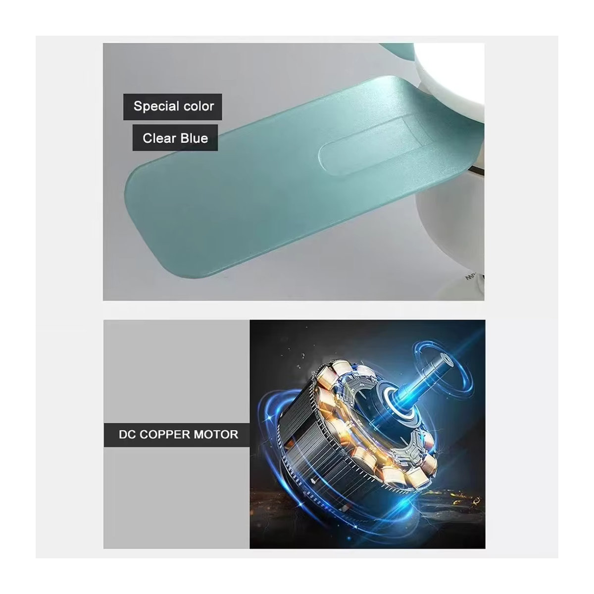 GGbingo Ventilator mit Licht und E27-Fassung in Weiß mit Fernbedienung zur Einstellung von Windgeschwindigkeit und Helligkeit sowie leisem LED-Design - Bild 4