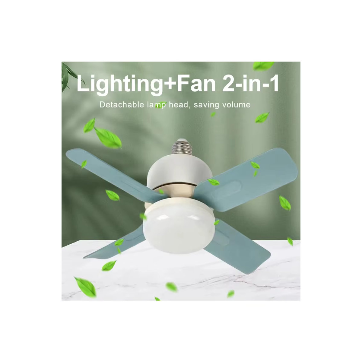 GGbingo Ventilator mit Licht und E27-Fassung in Weiß mit Fernbedienung zur Einstellung von Windgeschwindigkeit und Helligkeit sowie leisem LED-Design - Bild 7