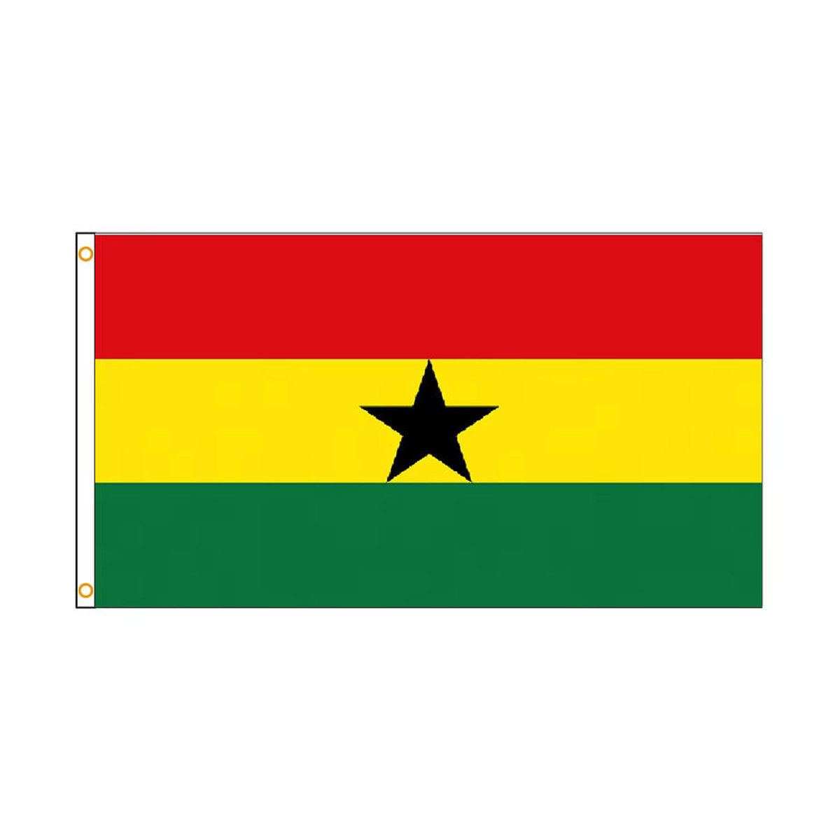 Ghana-Flagge aus Textil in Mehrfarbig mit Sternen, B/H: 150 x 90 cm - Bild 2