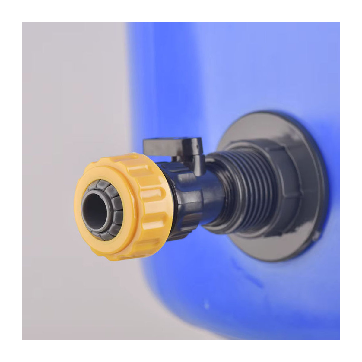 GI Yuling Regenfass-Zapfen-Set aus schwarzem PVC mit 3/4 Zoll Anschluss und 1/2 Zoll Schlauchadapter für die Bewässerung - Bild 3