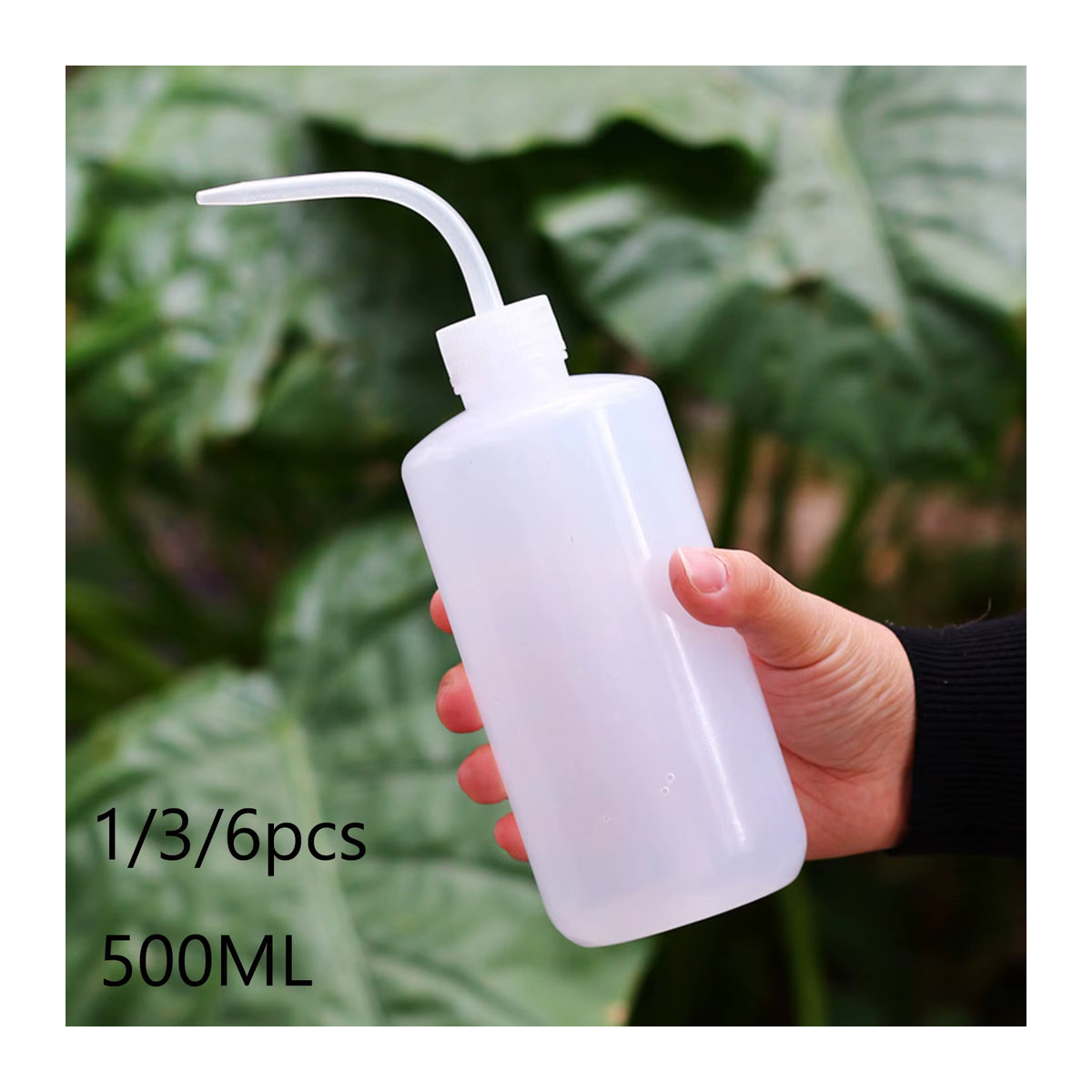 Gießkanne aus Kunststoff mit gebogenem Auslauf als Spritzen-Quetschflasche für Pflanzen, Soße oder Öl, 500 ml - Bild 2