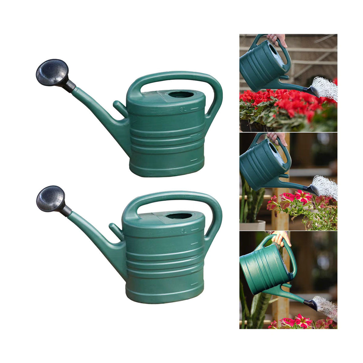 Gießkanne von homyl mit Sprinklerkopf und langem Auslauf für Garten und Pflanzen - Bild 3