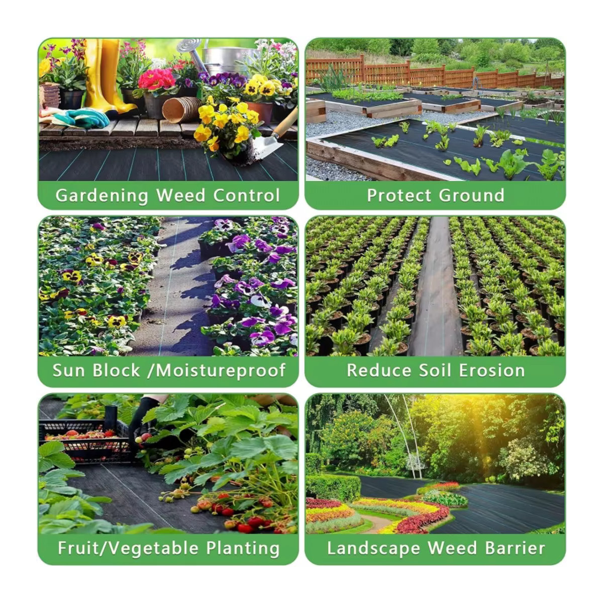 Gift10One Unkrautvlies zur Gartenbewirtschaftung, Schweres Unkrautvlies als Bodenabdeckung, Maße: Breite: 9,75 m, Länge: 1,5 m - Bild 5