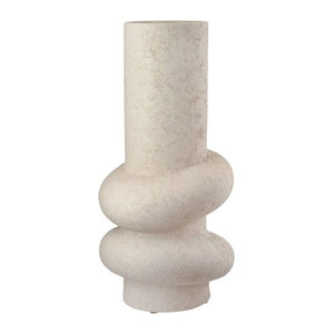 Gilde Vase Ring Keramik Grau Weiß Zylindrisch Modern B/T/H: 15 x 15 x 31 cm 2er Pack