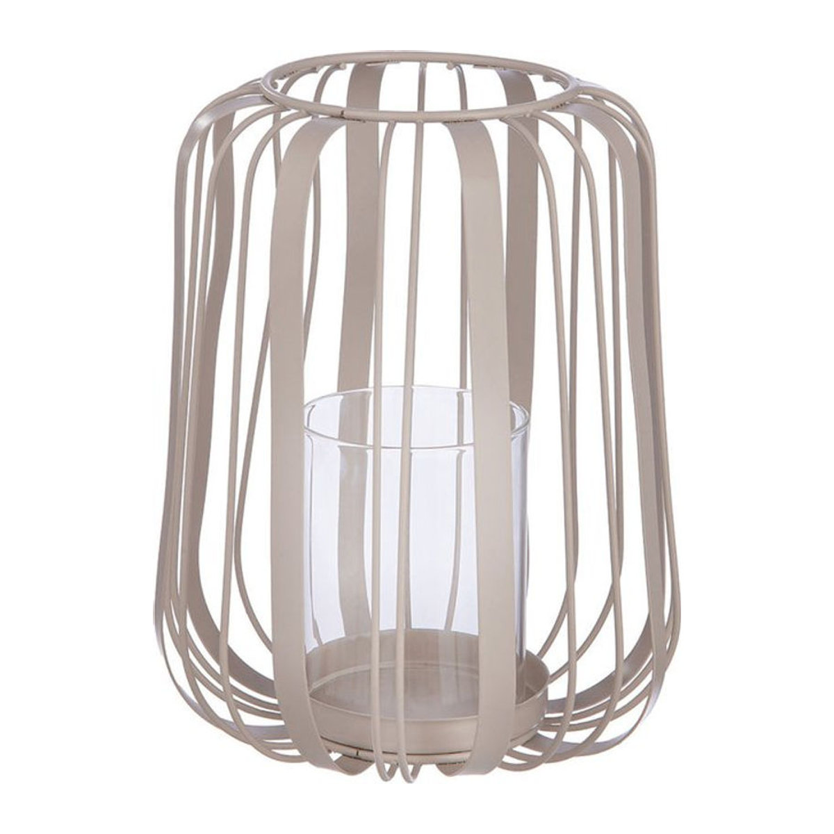 GILDE Windlicht Rimini, 6er Pack, beige, Metall und Glas, B/T/H: 15 x 15 x 18 cm - Bild 1