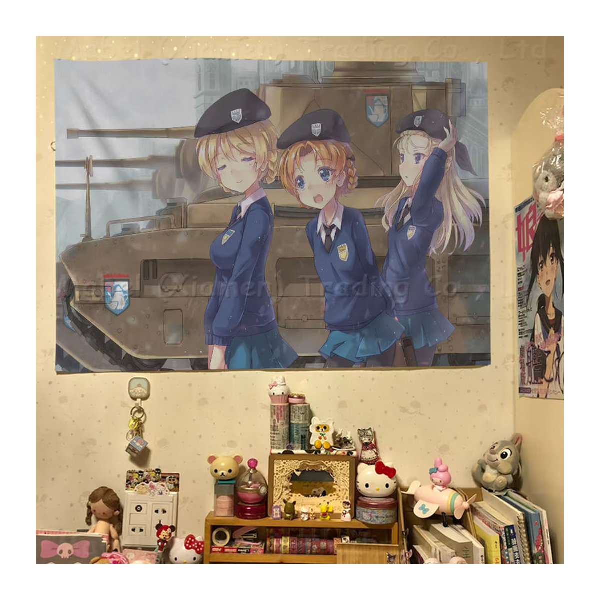 Girls und Panzer Textil-Banner zur Dekoration für Outdoor-Anlässe und Camping, mehrfarbig, rechteckig mit Schlaufe zum Aufhängen - Bild 4