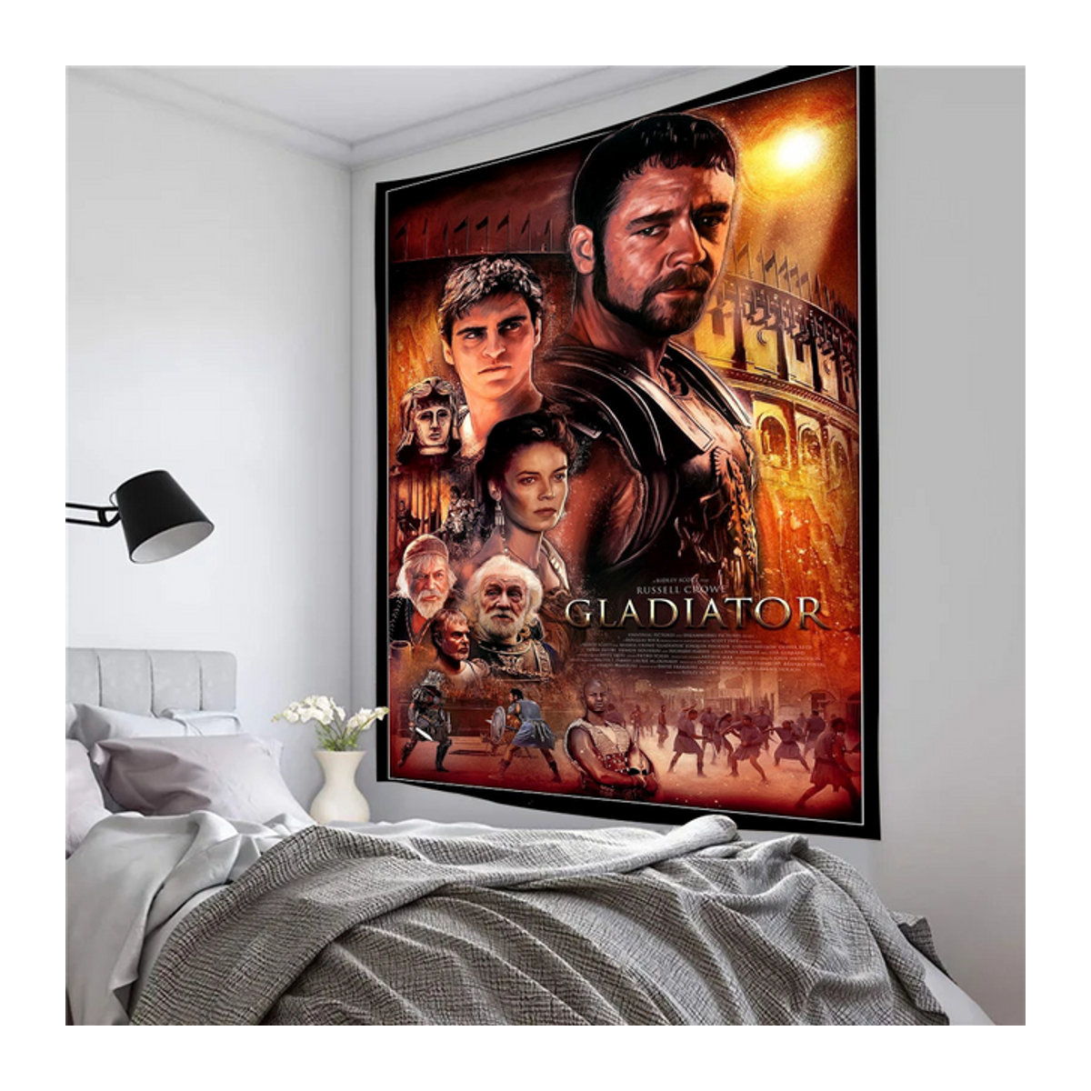 Gladiator Classic Movie Stoffschild Poster als mehrfarbiger Hintergrund für deine Neujahr Party Dekoration und Foto Requisiten, B/H: 120 x 70 cm - Bild 1
