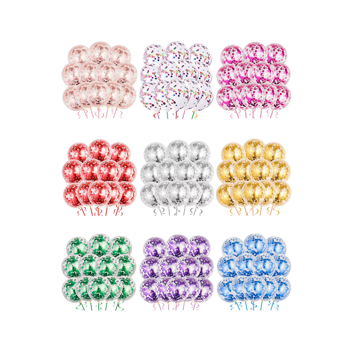 Glänzende Latexballons in Mehrfarbig und Rosa für Kindergeburtstage und Hochzeiten, 12 Zoll (30,48 cm) - Bild 2