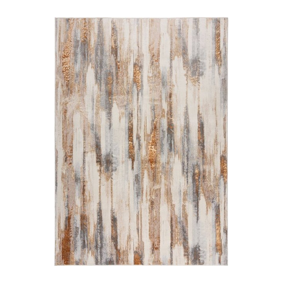 Glanzteppich Zennor von Kadima Design in Gold mit abstrakter Ästhetik, B x H: 120 x 170 cm - Bild 1
