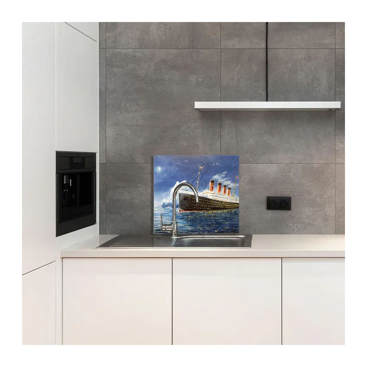 Glaspanel für die Küche Titanic von Super Merchant, blau, B/H: 65 x 60 cm - Bild 3